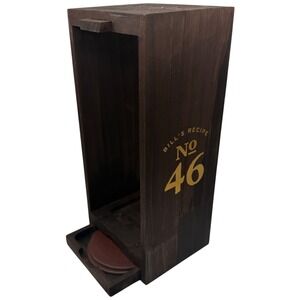 Makers Mark No 46 Wooden Box Coaster Set Genuine Leather